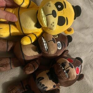 Plush Toy Trio in Brown and Yellow